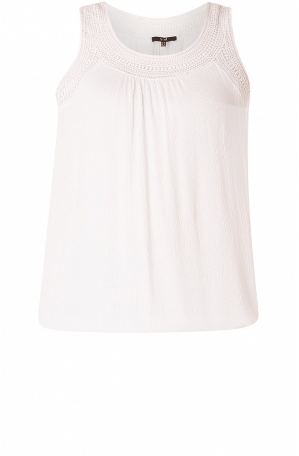 White Crocheted Detailed Top