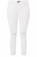 White Slim Leg Ripped Jeans