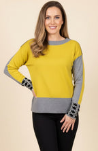 Ocra Colour Block and Patterned Cuff Jumper