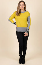 Ocra Colour Block and Patterned Cuff Jumper