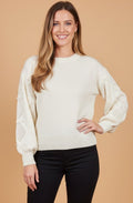 Panna Cream Pearl Sleeve Jumper