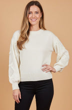 Panna Cream Pearl Sleeve Jumper
